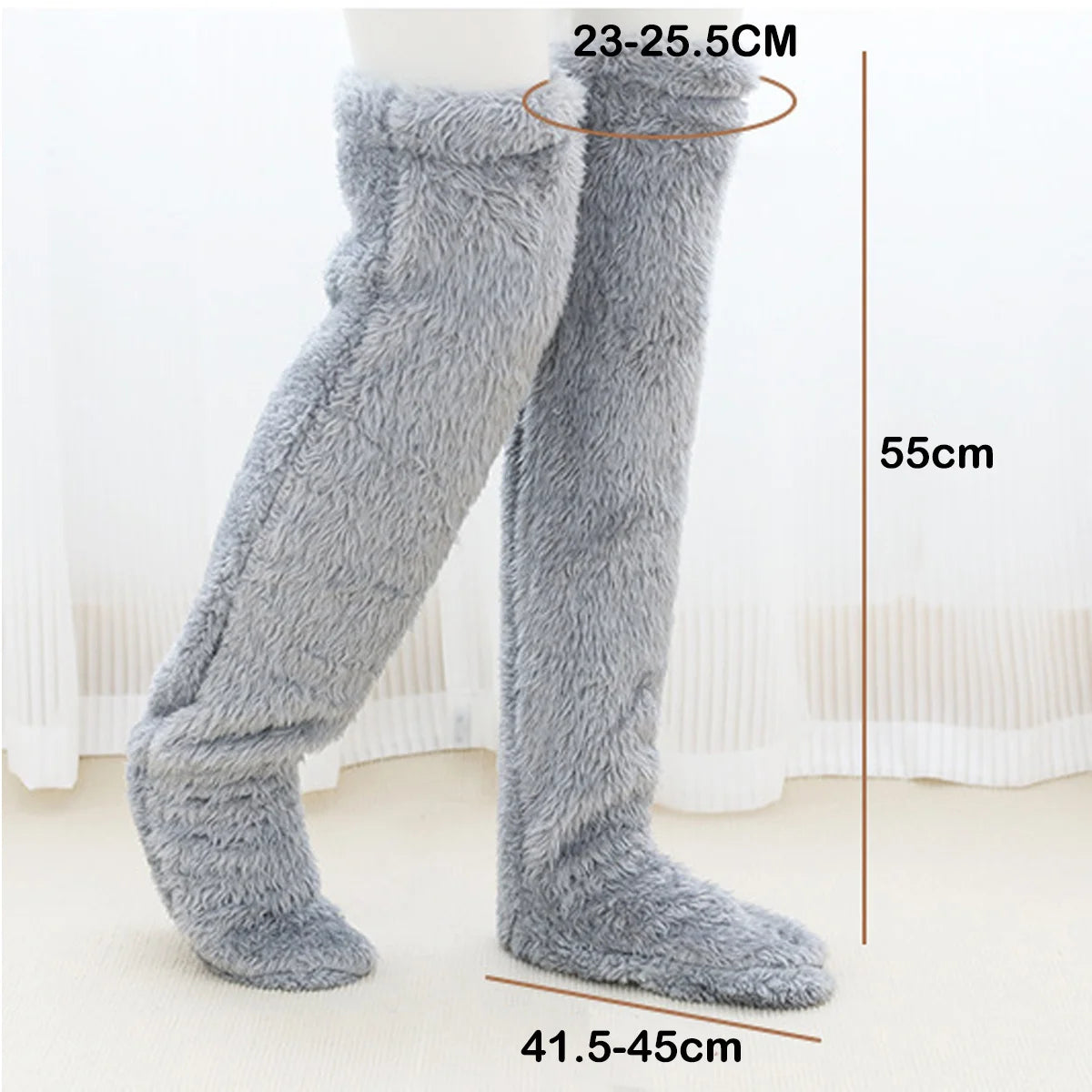 Leg Warmers Storing Winter Fluffy Warm Leg Cover Home over Knee Socks Thick Koolo Leg Warmers Bed Long Socks Warm Socks